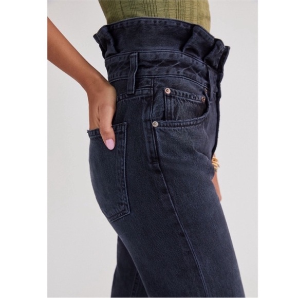 AGOLDE Ultra High-Rise Ruffled Straight Jeans - Picture 3 of 5